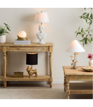 Gold Metal French Bulldog Desk Lamp 19.75"