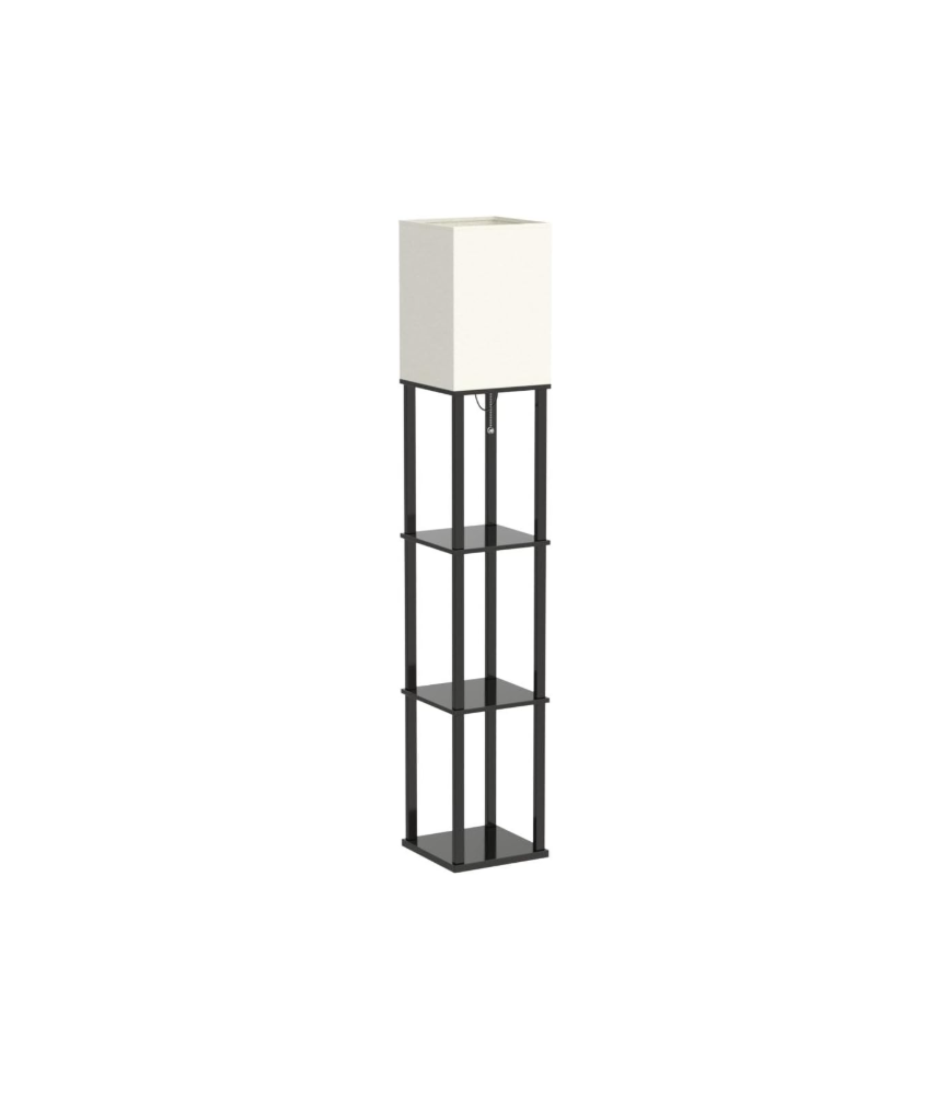 Janpanese Style Floor Lamps with Shelves, 4-Tier Shelf Floor Lamp 63''