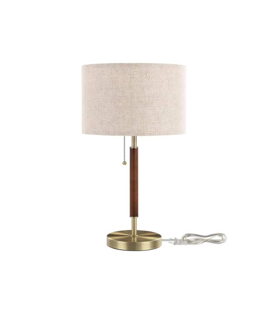 Linen Fabric Lamp Table Lamp Solid Wood Desk Lamp